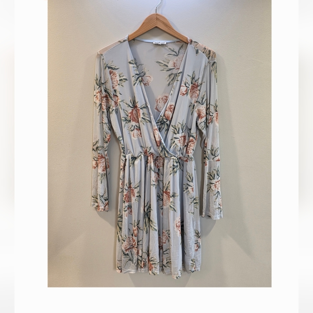 Blue And Pink Pastel Spring Floral Dress